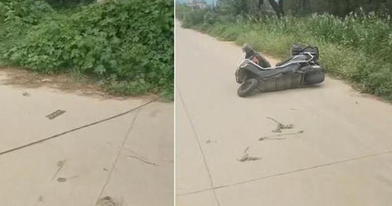 横在路中间线缆 女骑摩多惨遭勒颈亡