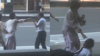 Photo of 3中国妇不满被台北司机称为大陆人 当街推打司机跌倒