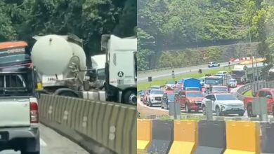 Photo of 加叻大道油罐罗里车祸 车龙堵逾2小时
