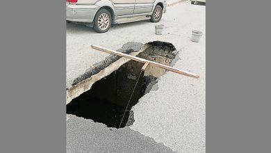 Photo of 本达玛英达花园路陷 巴生市厅封路维修