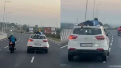 Photo of 印度警察飞身跳逃逸车顶 贴车40公里追缉