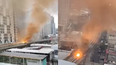 Photo of 曼谷捷运轨道起火冒火球 乘客紧急疏散