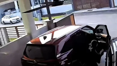 Photo of 夫忘拉手刹车滑向邻家  妻从后座冲进驾驶座刹车