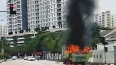 Photo of 垃圾车冒火 5人紧急跳车逃生