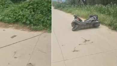 Photo of 横在路中间线缆　女骑摩多惨遭勒颈亡　