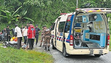 Photo of 金马崙路车失控撞沟 4狮城男女受伤