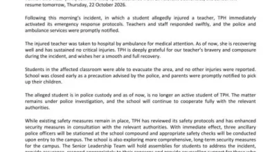 Photo of 男学生挥斧砍女教师|学校明日复课 校方:涉事者已非在籍学生