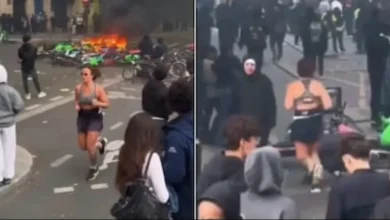 Photo of “天下事不由我管！”法国街头混乱 淡定姐照常跑步